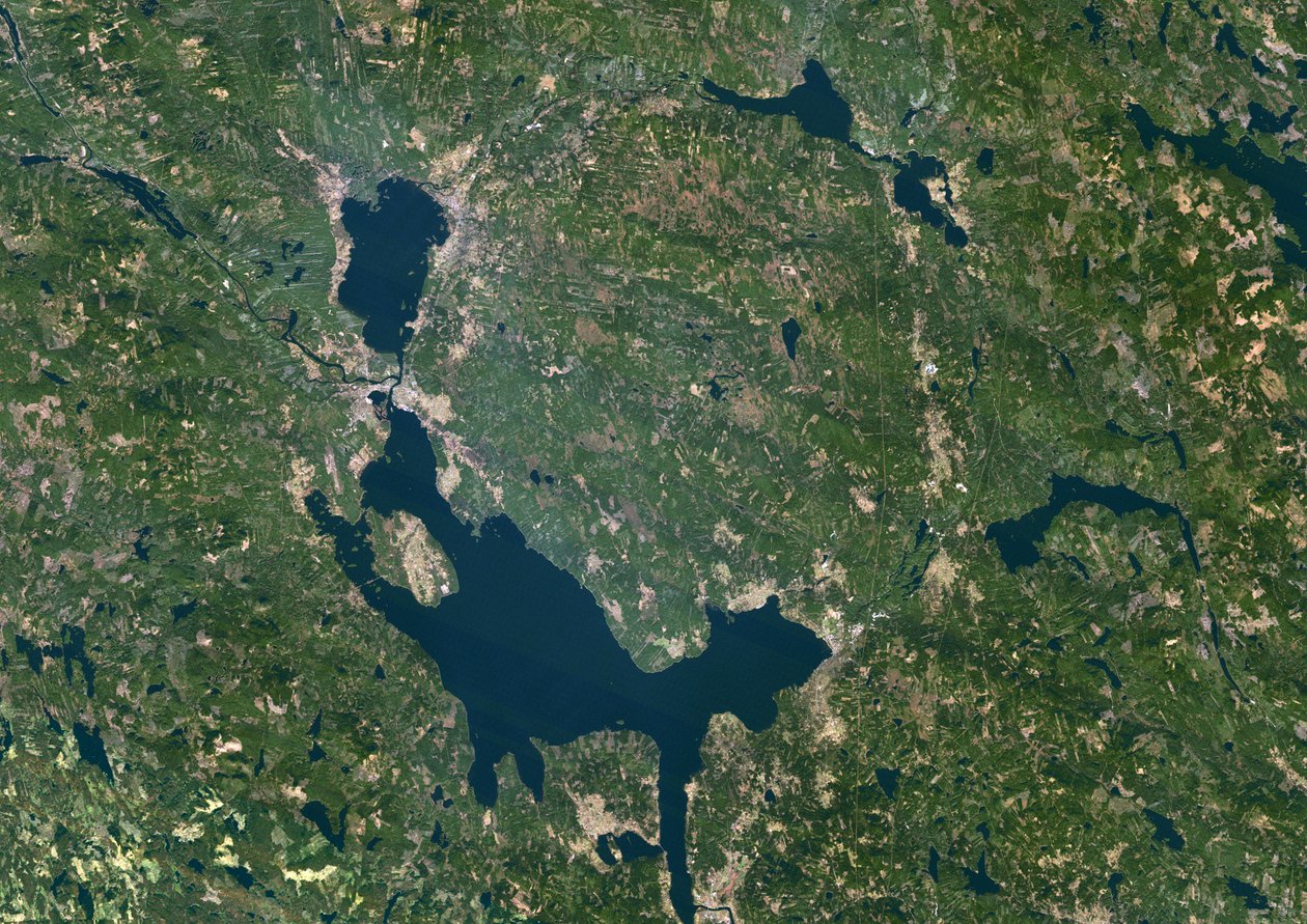 Siljan Meteor Impact Crater, Suécia, True Colour Satellite Image de Unbekannter Künstler