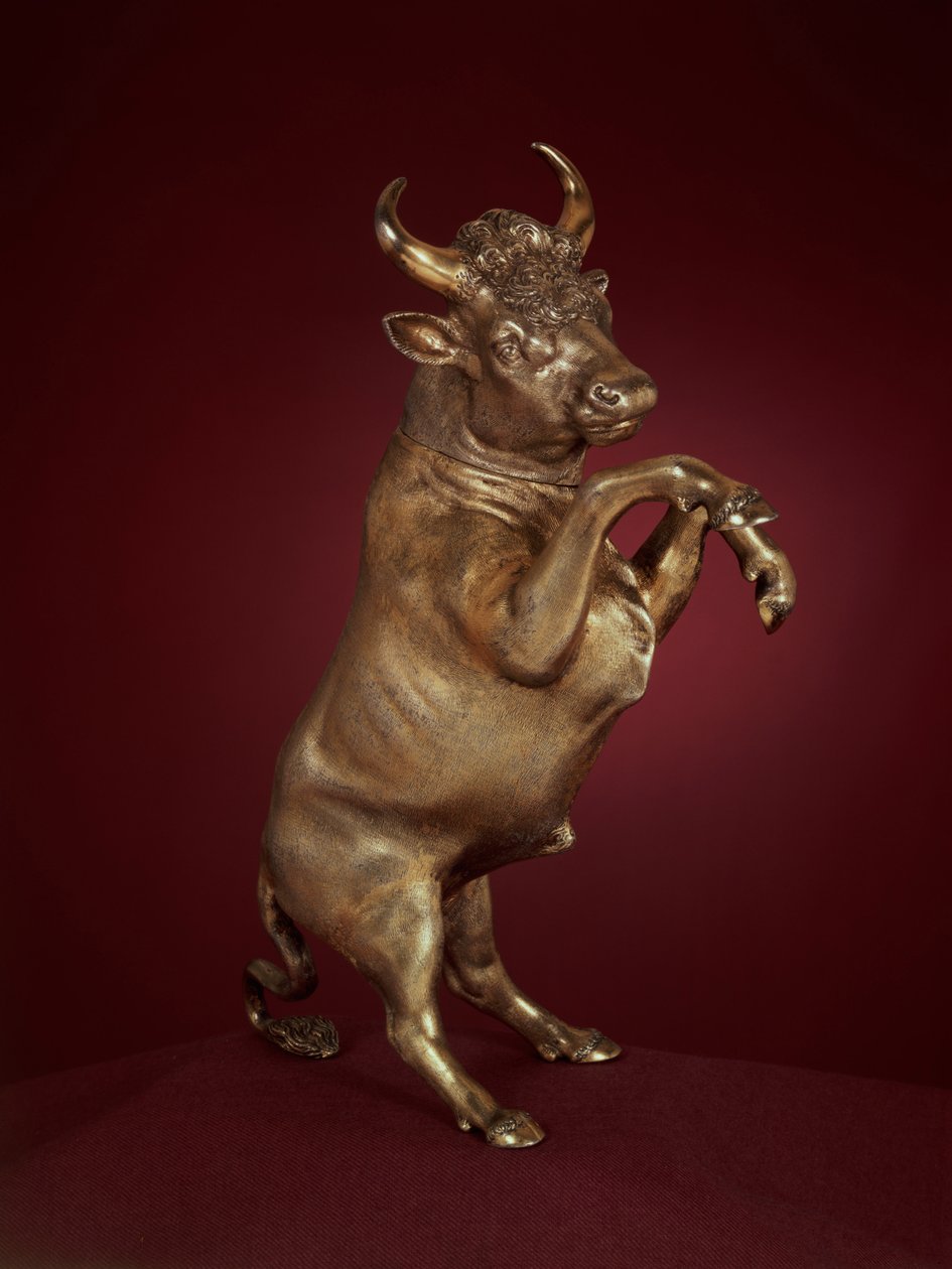 Modelo prateado de um touro de criação por Hans Keller, c.1590 de Unbekannt
