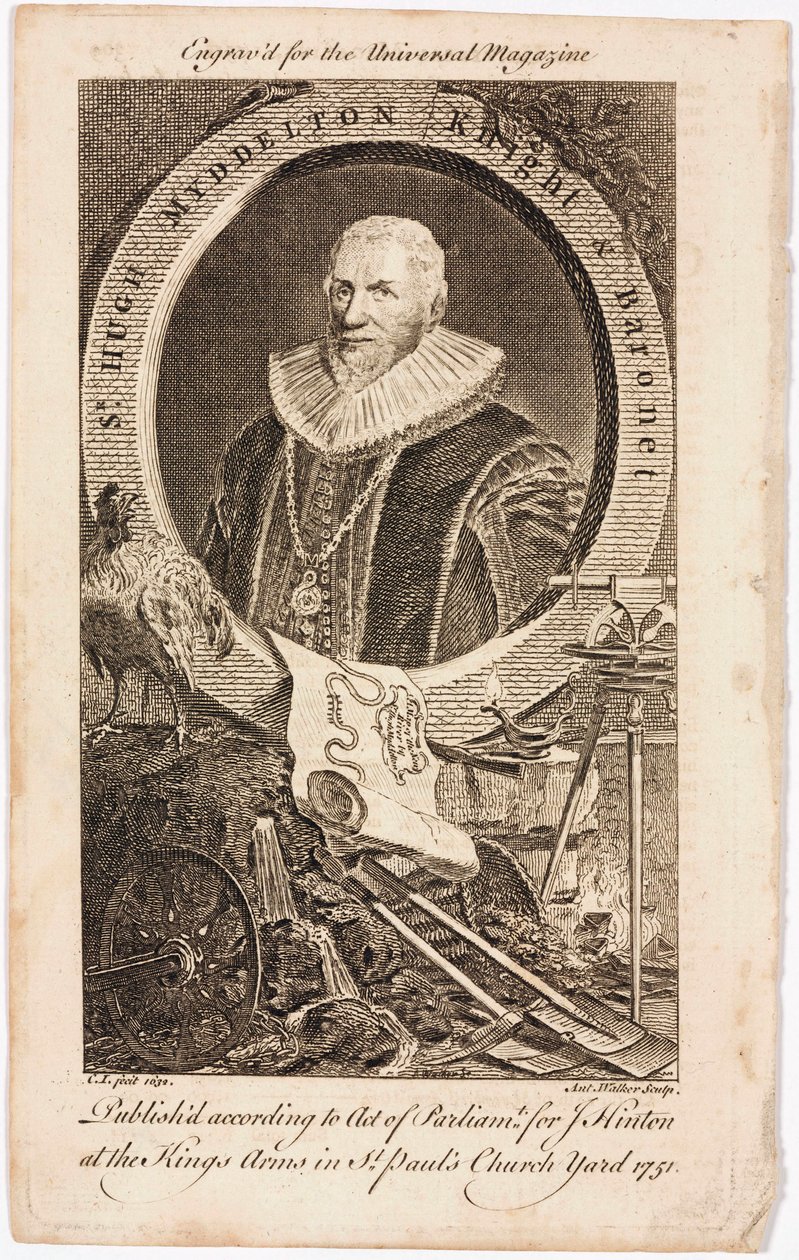 Sir Hugh Myddelton, ourives e engenheiro galês, c 1620s de Unbekannt