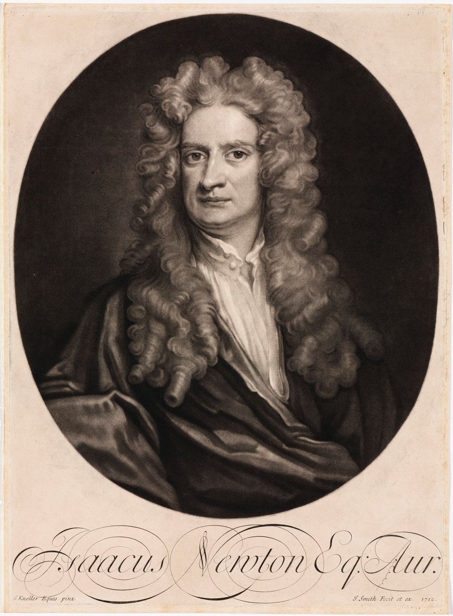 Sir Isaac Newton, matemático e físico inglês de Unbekannt