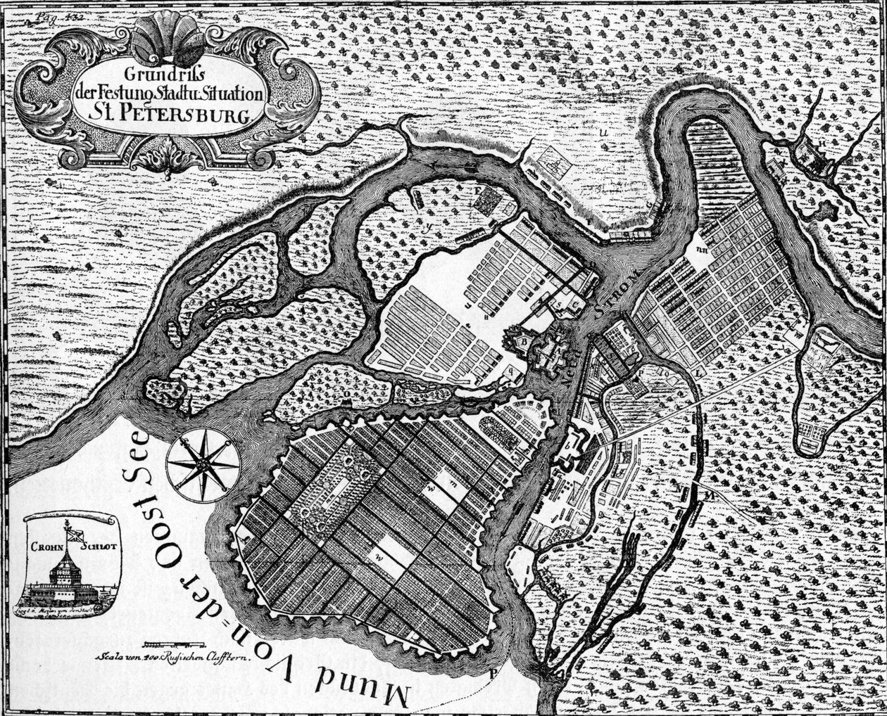 São Petersburgo - planta da cidade russa de Unbekannter Künstler