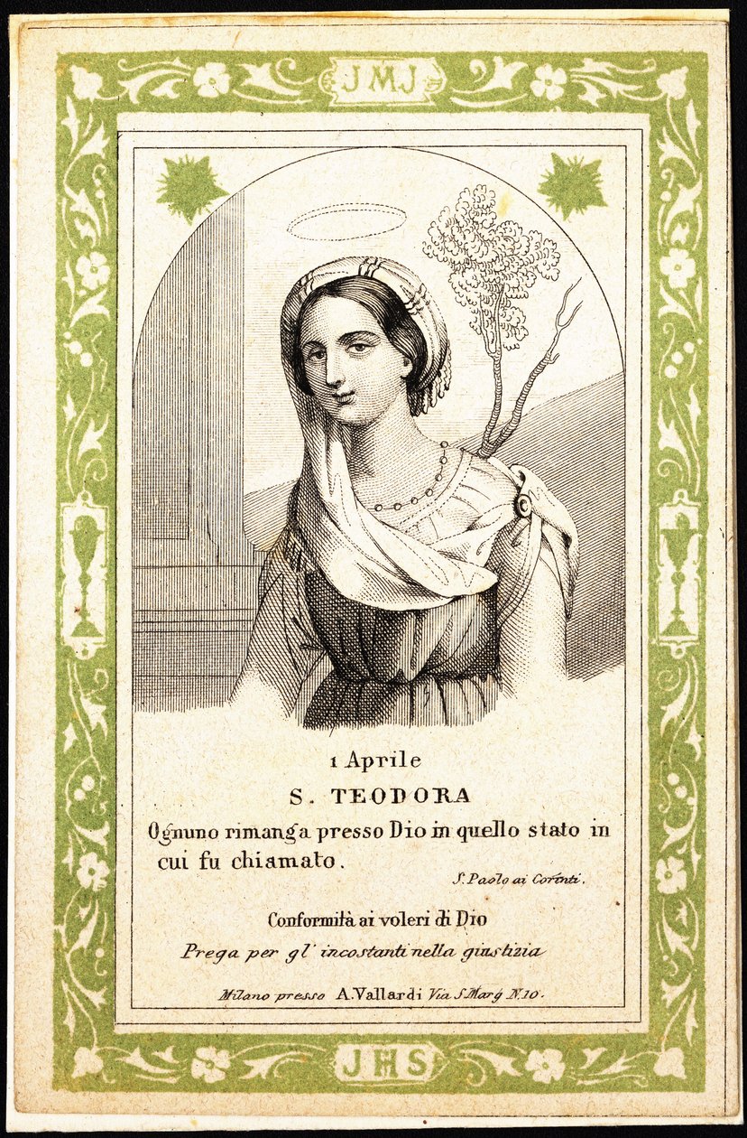 Santa Teodora, início do século 20 (gravura) de Unbekannter Künstler