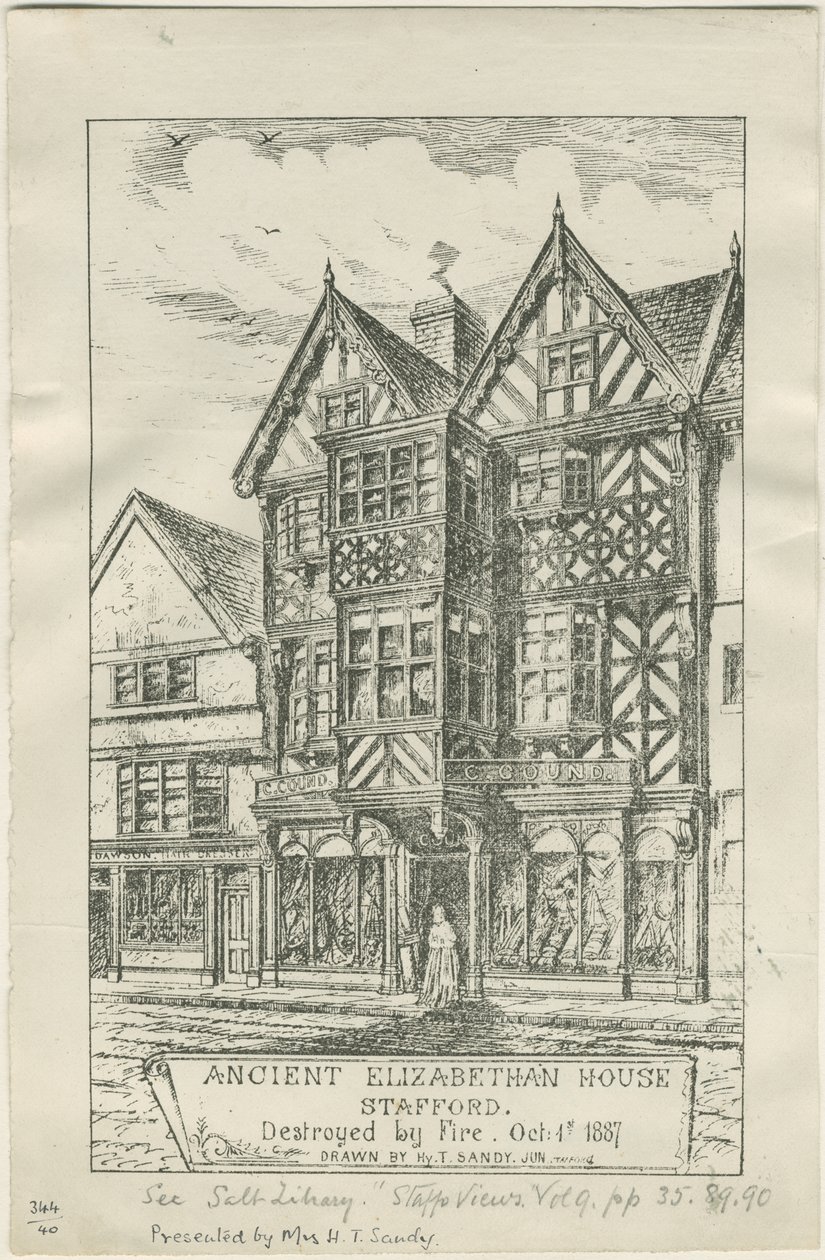Stafford - Maid "s Head Inn: litografia, sd [ Meados do séc. XIX] de Unbekannt