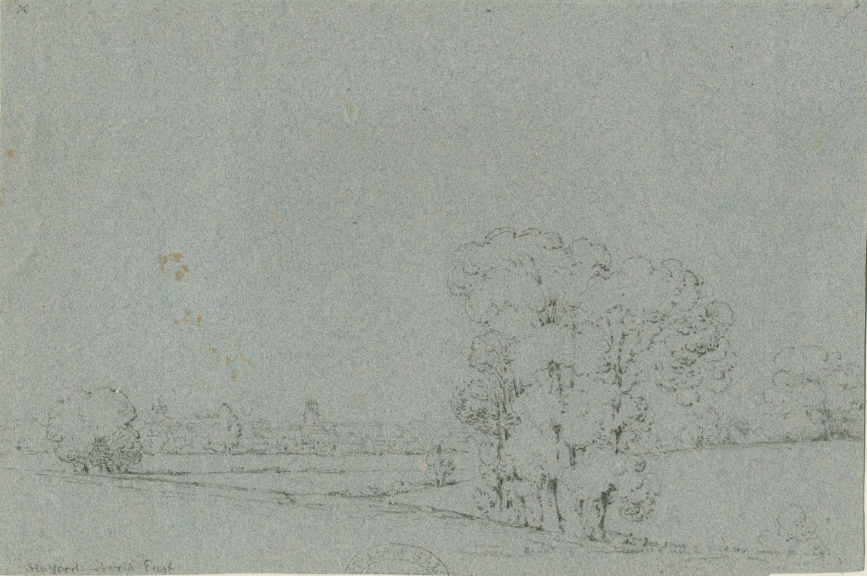 Stafford - North East View: desenho a lápis, nd [ 19 cent] de Unbekannt