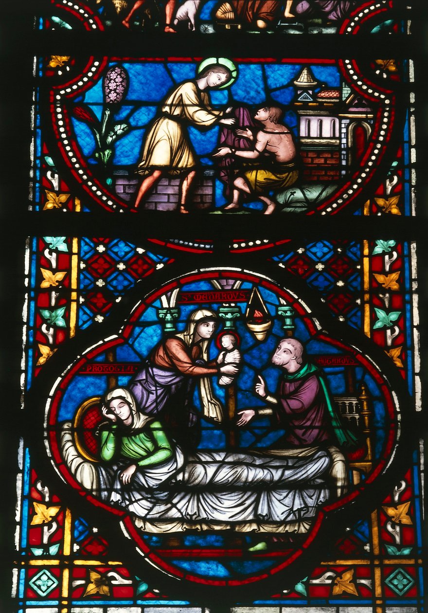 Vidro manchado da Catedral Notre Dame of Tournai, Bélgica (vidro manchado) de Unbekannter Künstler