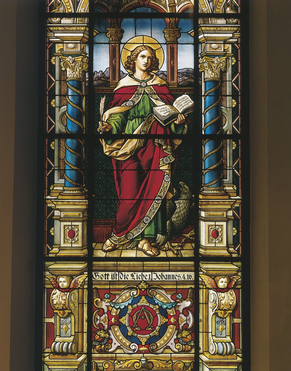 Janela de vidro manchado de São João Evangelista, Estocolmo, Suécia de Benjamin Baud