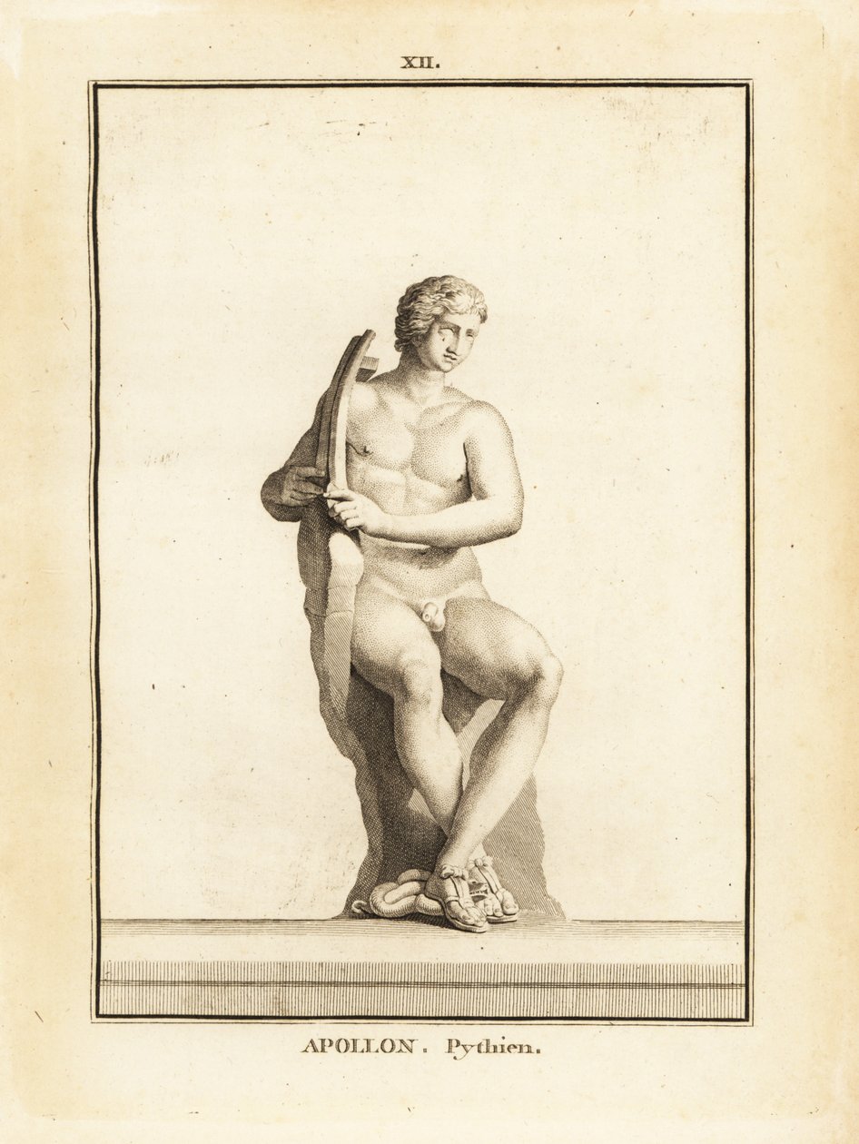 Estátua de Pythian Apollo, padroeiro de Delfos, com lira de Unbekannt