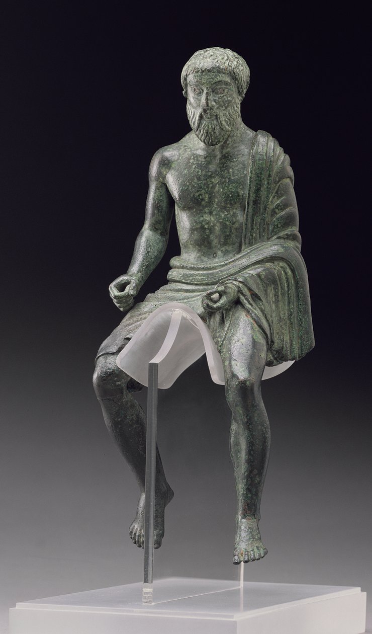 Estatueta de um cavaleiro, Etrusco, final do século V a.C. (bronze) de Unbekannt