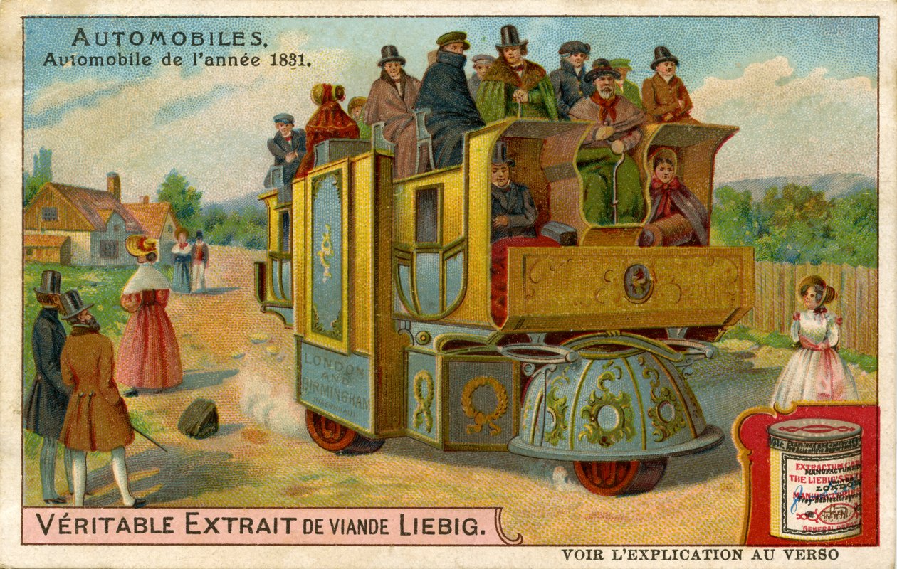 Automóvel com motor a vapor de 1831 de Unbekannter Künstler