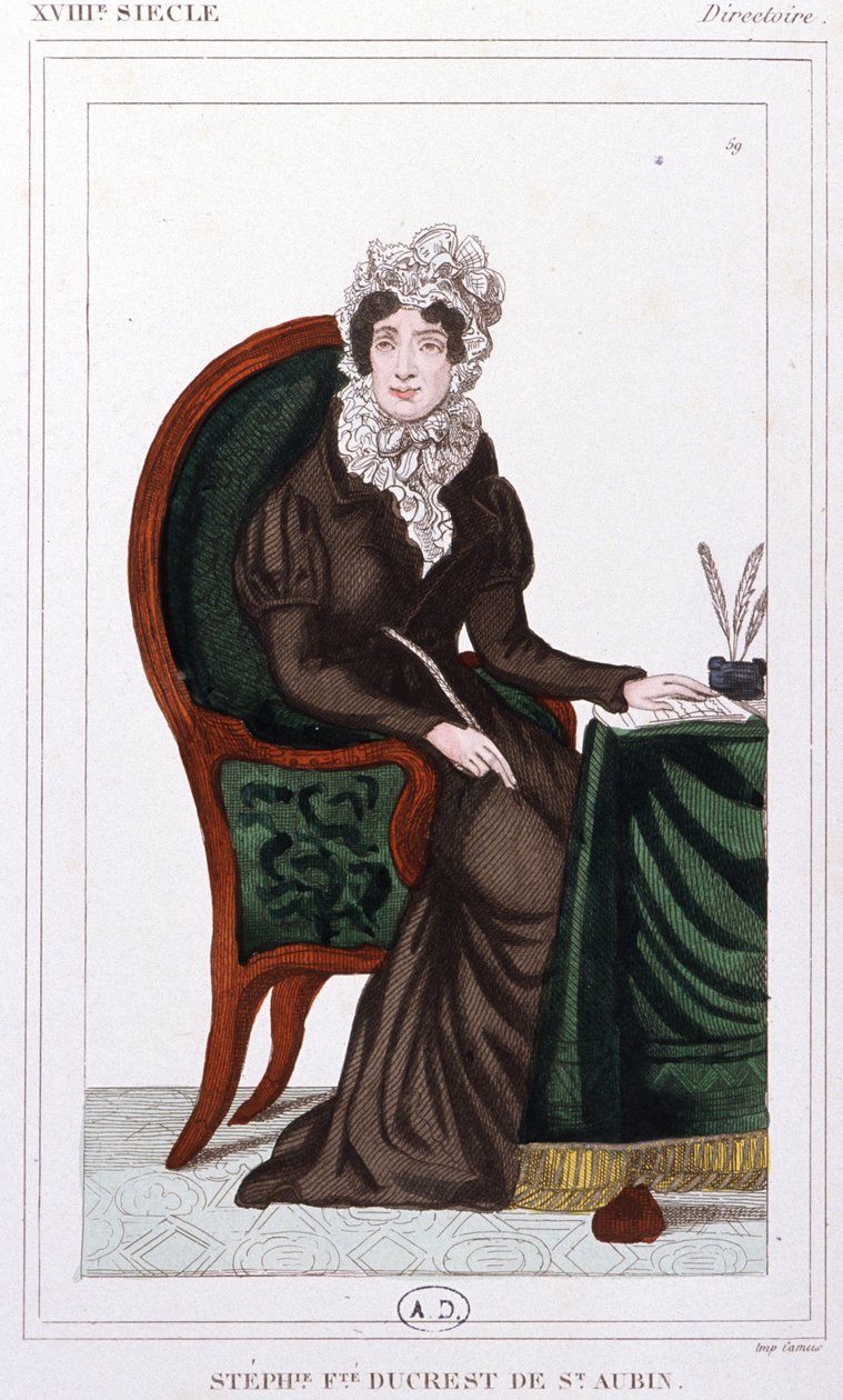 Stephanie Ducrest de Saint-Aubin, condessa de Genlis, c.1810 (gravura) de Unbekannter Künstler