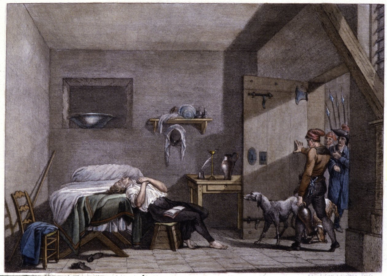 Suicídio de Condorcet, finais do século XVIII (gravura) de Unbekannter Künstler