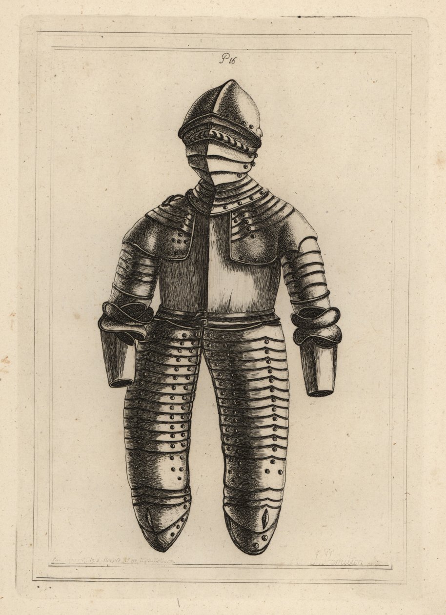 Fato de armadura de cavaleiro da época do Rei Henrique VIII ou Isabel I, da Torre de Londres de Unbekannt