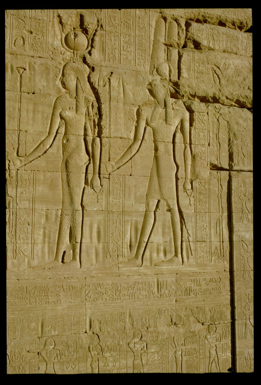 Relevo afundado retratando Hathor e Horus (foto) de Unbekannt