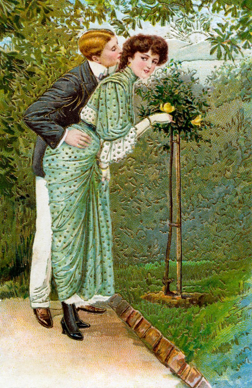 Sweet Rose - casal no jardim de Unbekannter Künstler