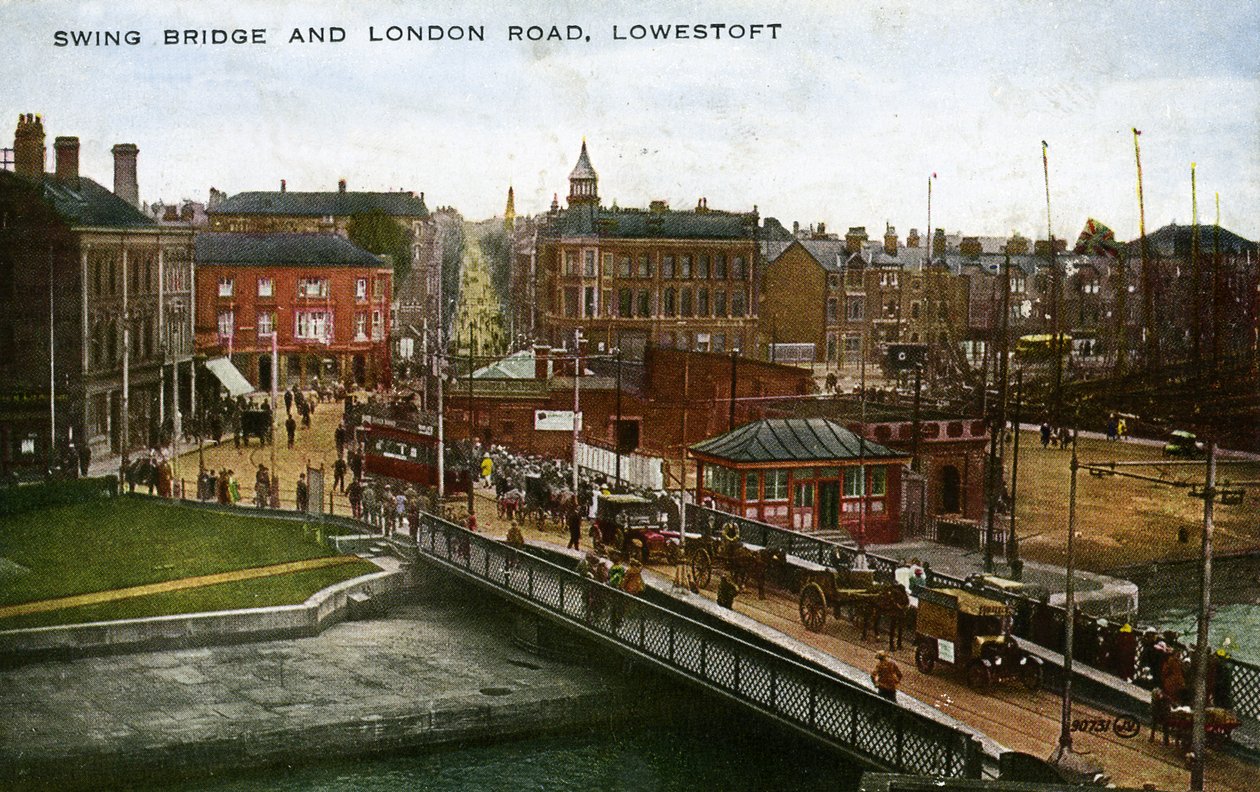 Swing Bridge e London Road, Lowestoft de Unbekannter Künstler