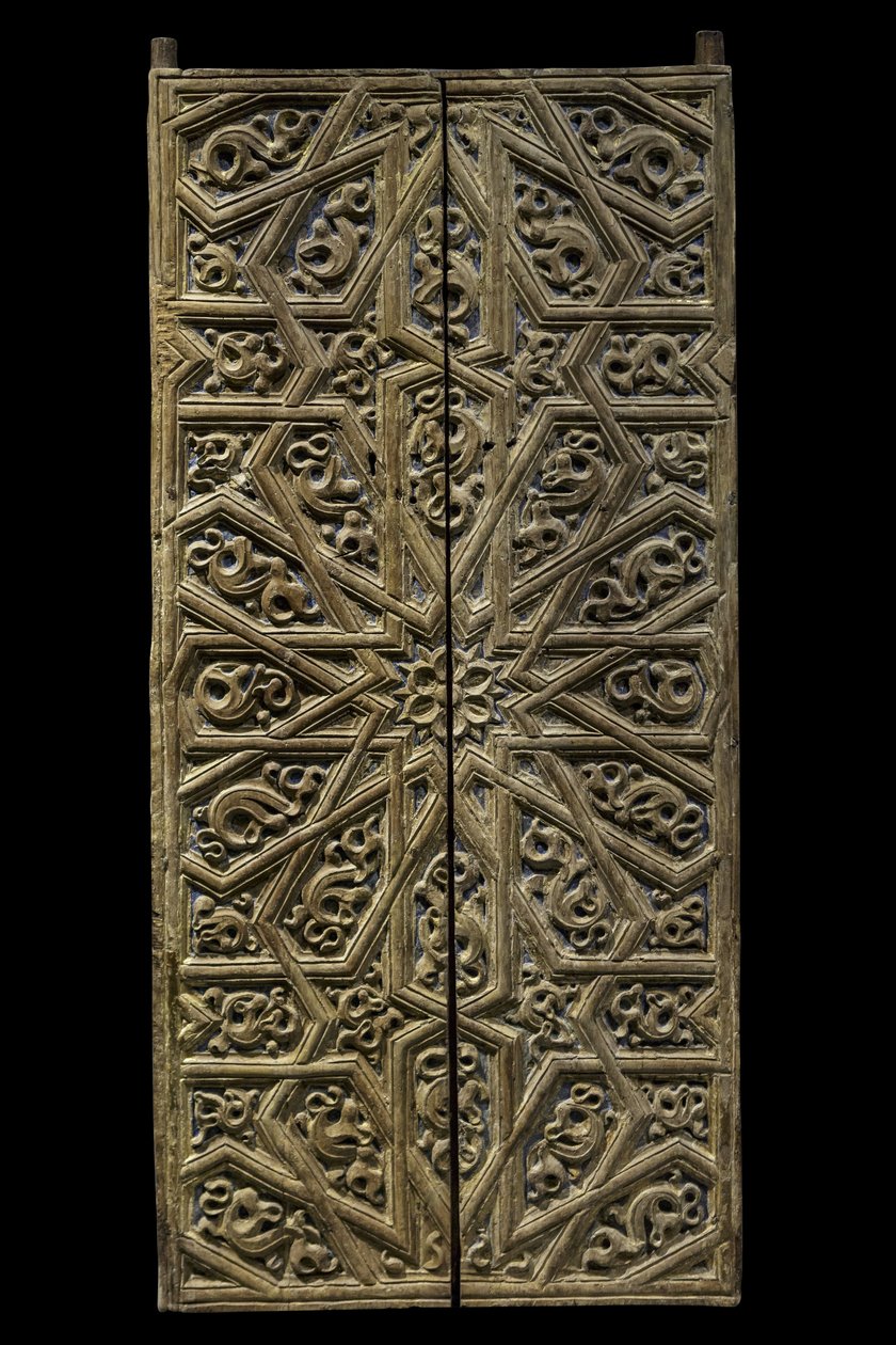 Porta do tabernáculo. Espanha, por volta de 1450-1500. Madeira esculpida e pintada. Musee du Louvre de William M. Timlin