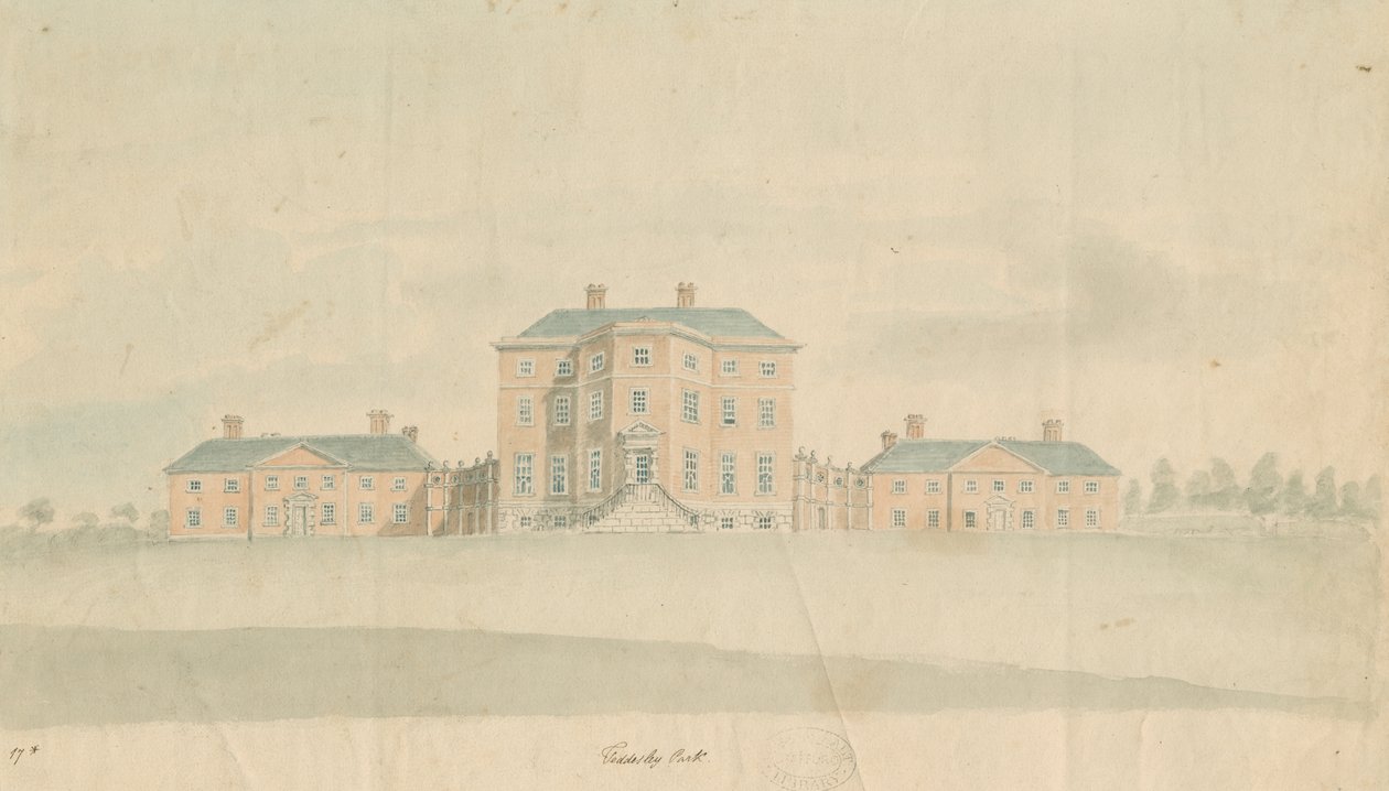 Teddesley Hall: pintura em aquarela, nd [final do século XVIII] de Unbekannt