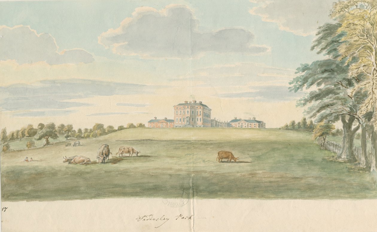 Teddesley Hall: pintura em aquarela, nd [final do século XVIII] de Unbekannt