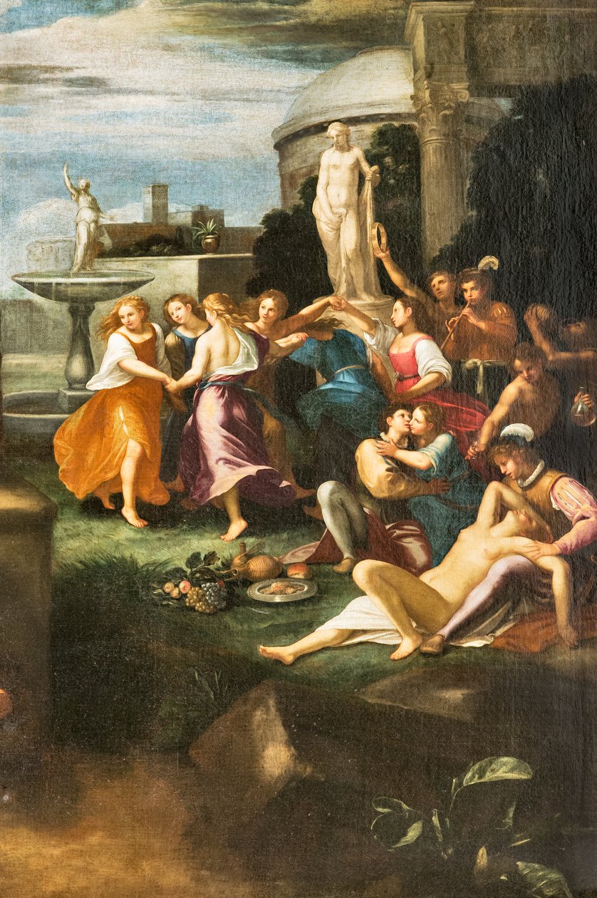 Tentação de S. Jerónimo, pormenor de 2384633, de autor emiliano desconhecido (óleo sobre tela) de Unbekannter Künstler