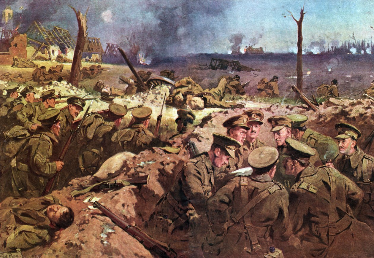 Os 4ºs Suffolks em Neuve Chapelle de Unbekannter Künstler