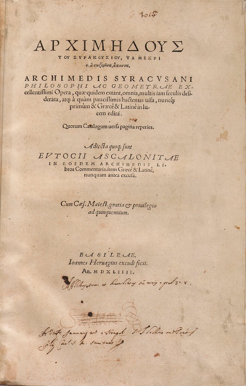 O Palimpsesto de Arquimedes de Unbekannt