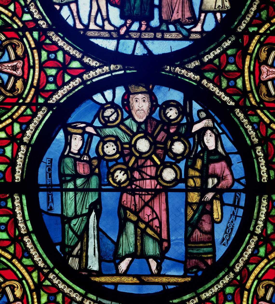 A janela da Arca da Aliança, detalhe de Deus com a Igreja e a Sinagoga de Unbekannt