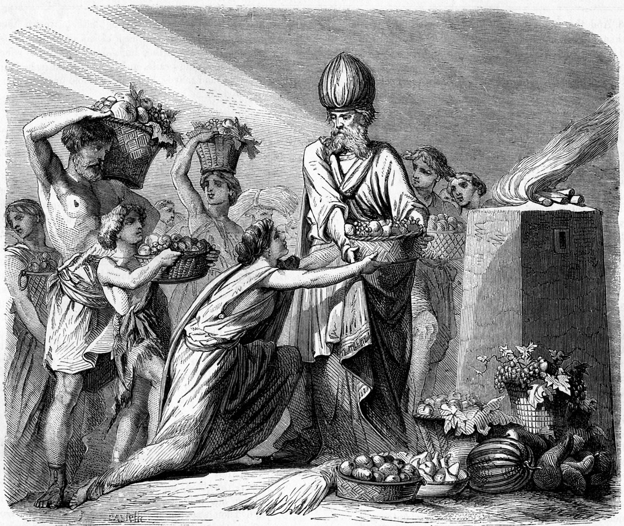 O cesto dos primeiros frutos - Bíblia de Unbekannter Künstler