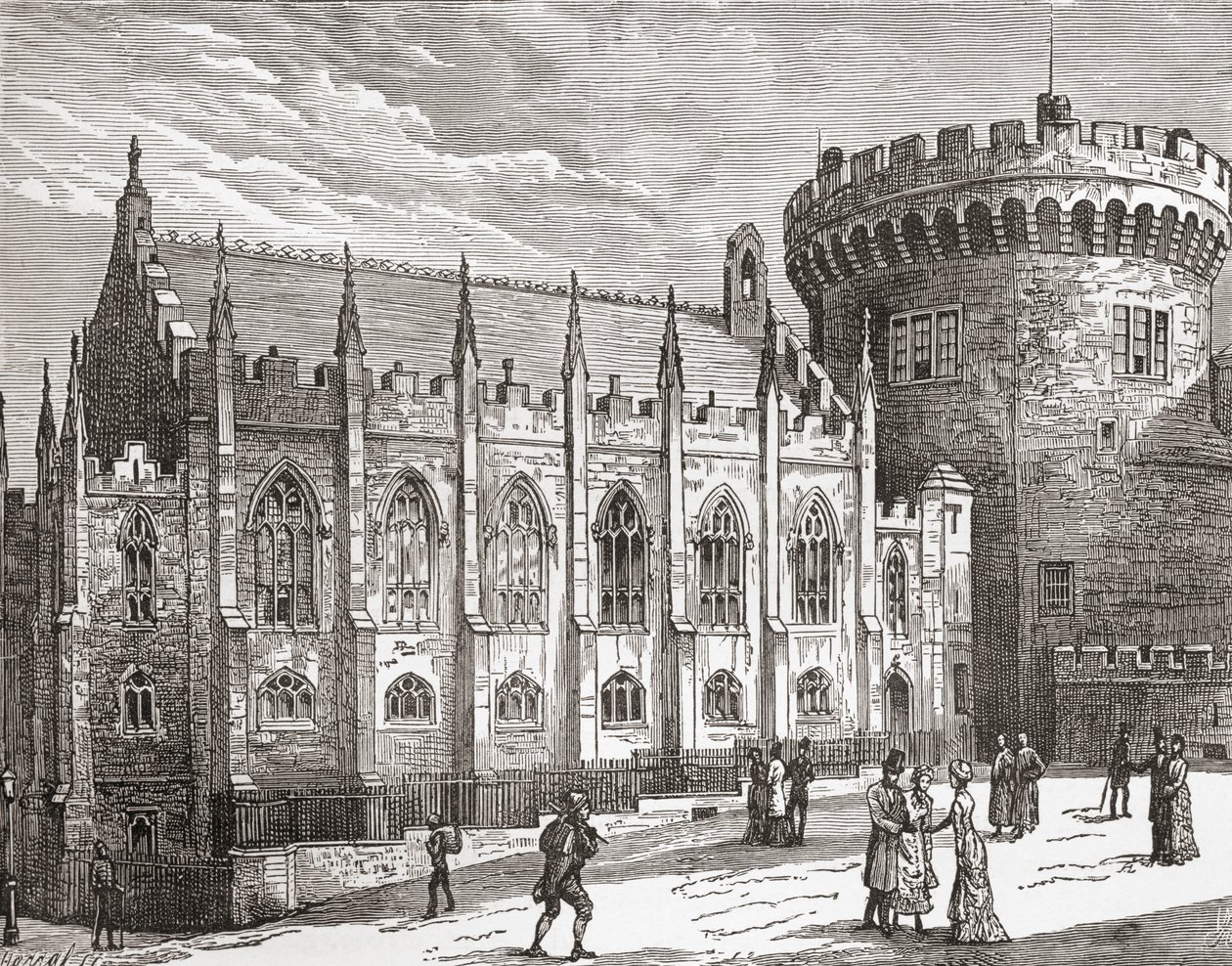 A Capela Real, Castelo de Dublin, Irlanda no final do século XIX, de Nosso Próprio País, publicado em 1898 de Unbekannt
