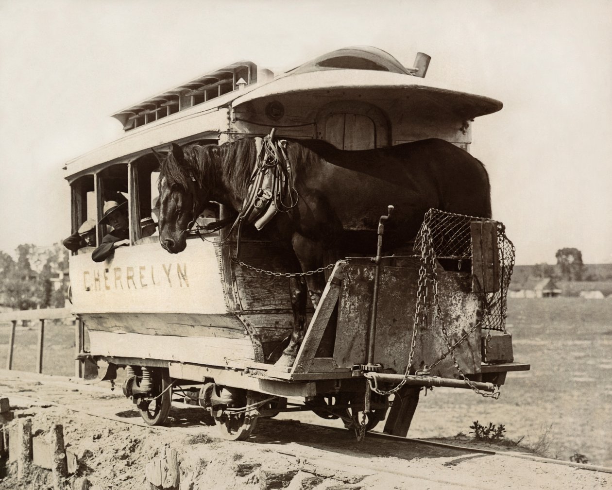 The Cherrelyn Horse Car, Denver, Colorado, c.1890 (foto a p/b) de Nicolas Liez