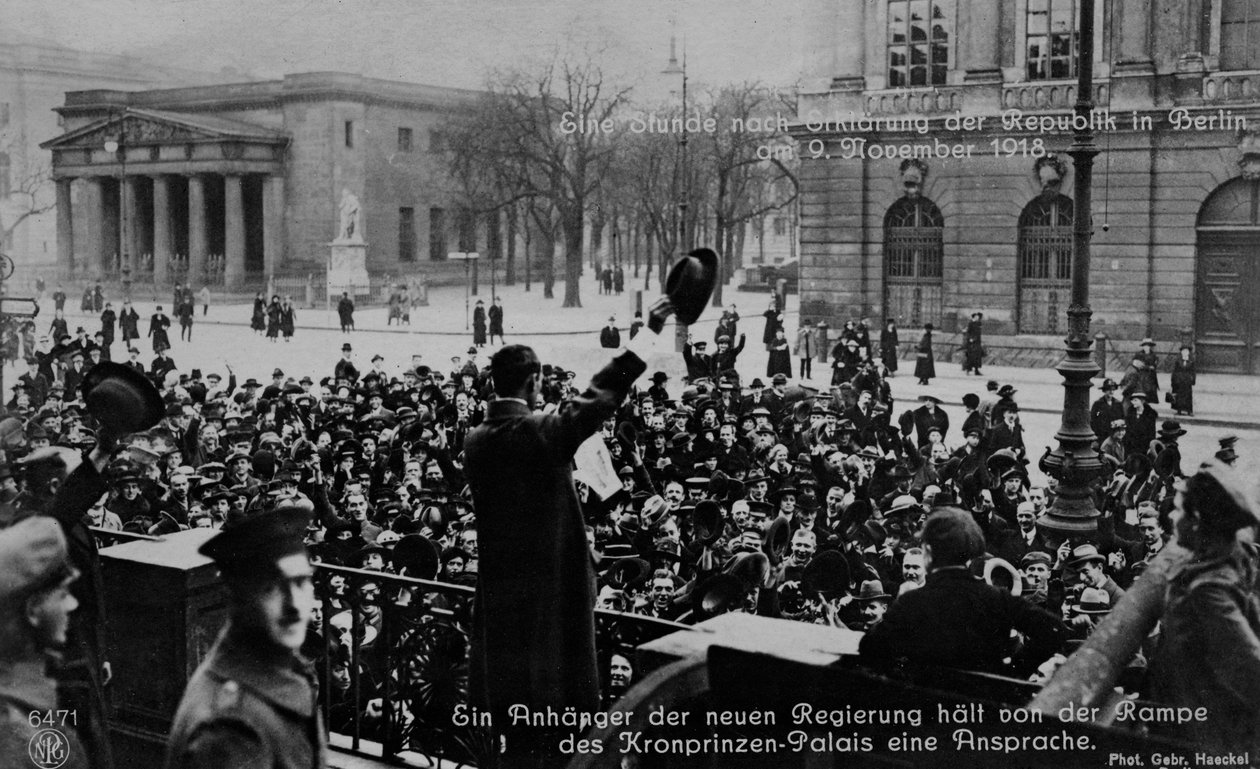 Declaração da República em Berlim, 9 de novembro de 1918 de Unbekannter Künstler