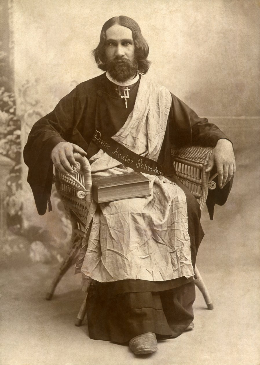 The Divine Healer Schrader, Temple, Texas, c.1888 (foto a p/b) de Unbekannt
