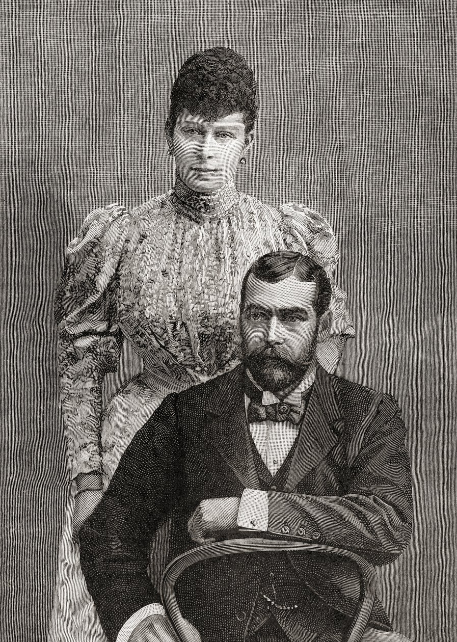 O Duque e Duquesa da Cornualha, George V e sua esposa Mary de Teck. de Unbekannt