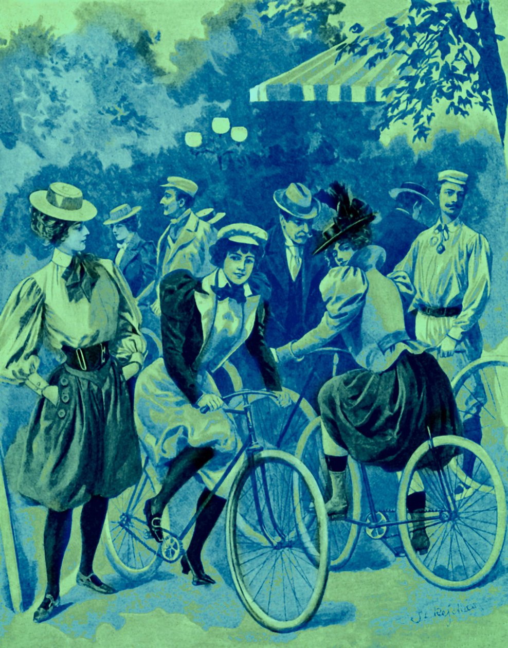 A moda das bicicletas no Bois de Boulogne de Unbekannter Künstler