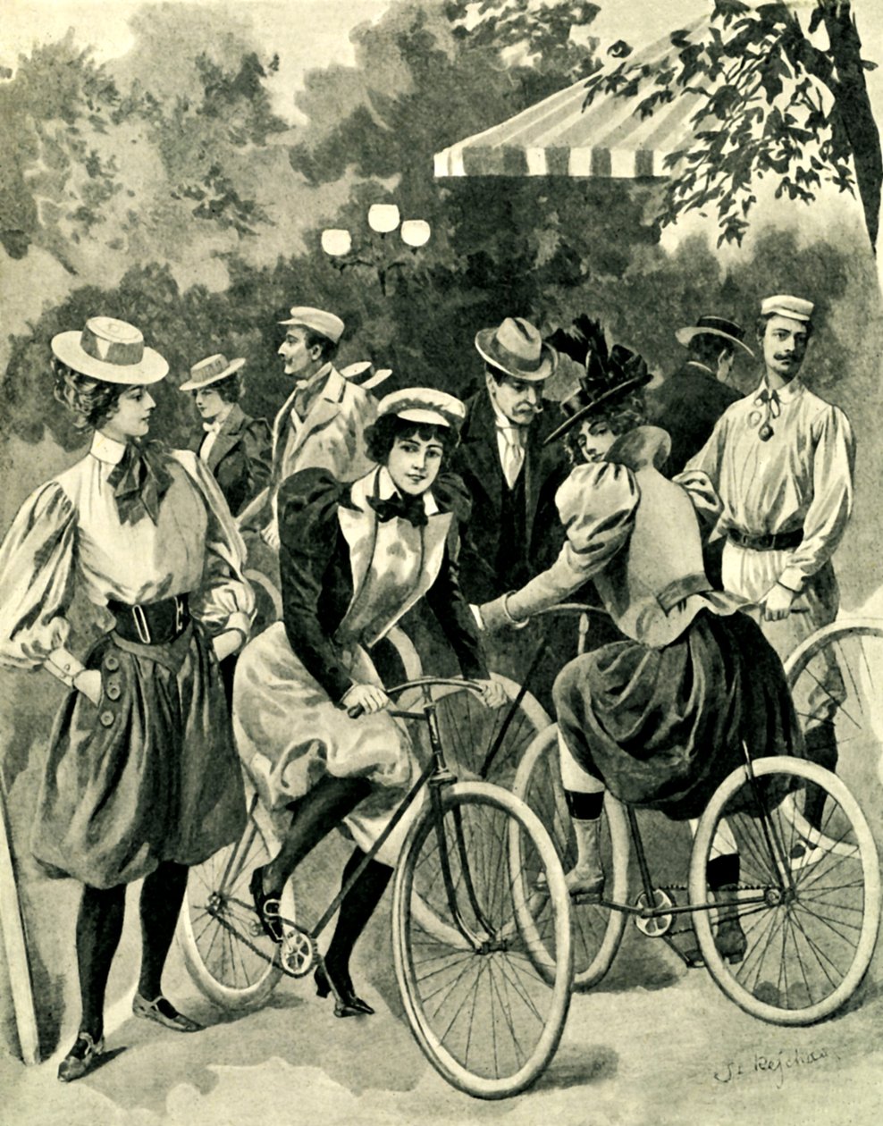 A moda das bicicletas no Bois de Boulogne de Unbekannter Künstler