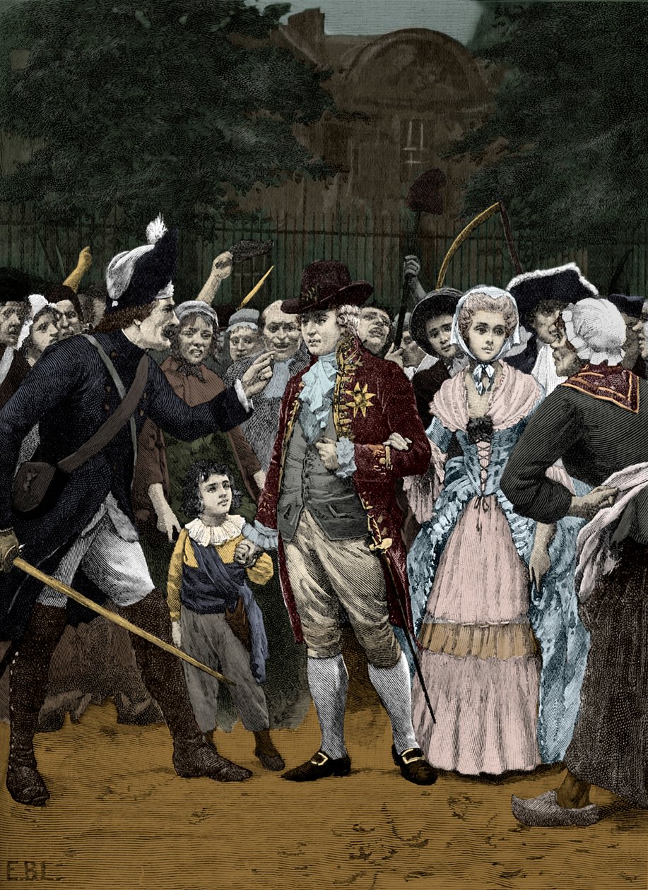 A Família Real Francesa a caminho da Assembleia 1792 de Unbekannter Künstler