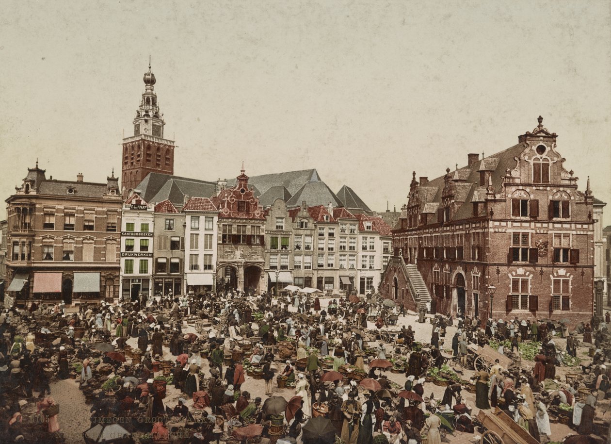 O Grande Mercado, Nijmegen, c.1900 de Unbekannt