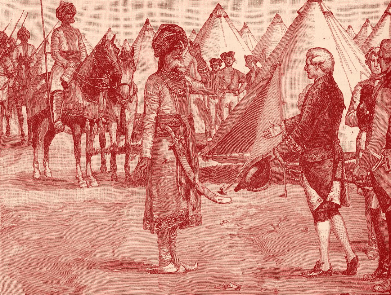 O Grande Mughal, entrando no acampamento inglês de Unbekannter Künstler