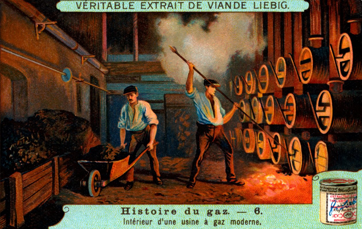 A história do gás: O interior de uma fábrica de gás moderna de Unbekannter Künstler