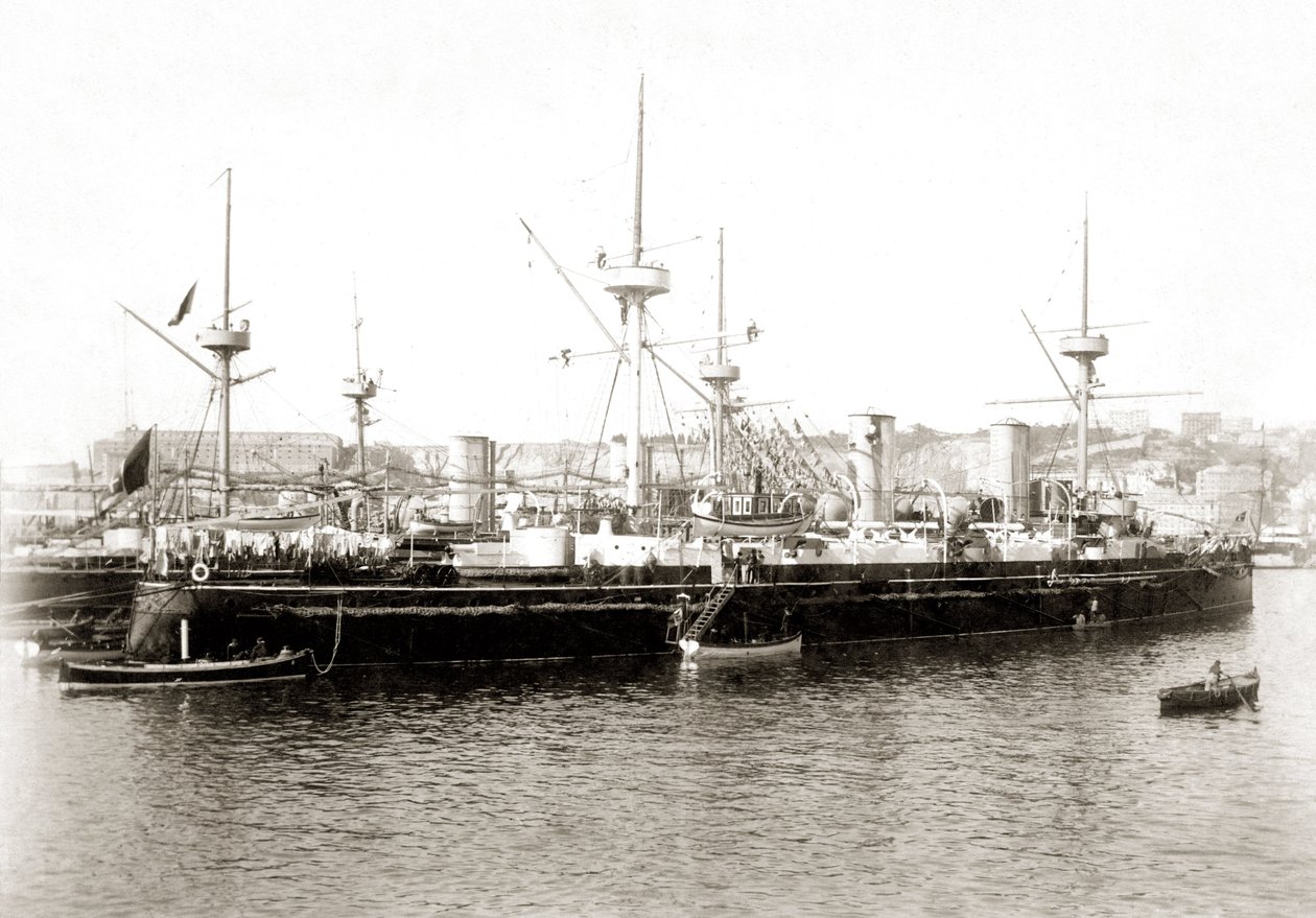 O torpedo italiano "Etna", cerca de 1885. de Unbekannter Künstler