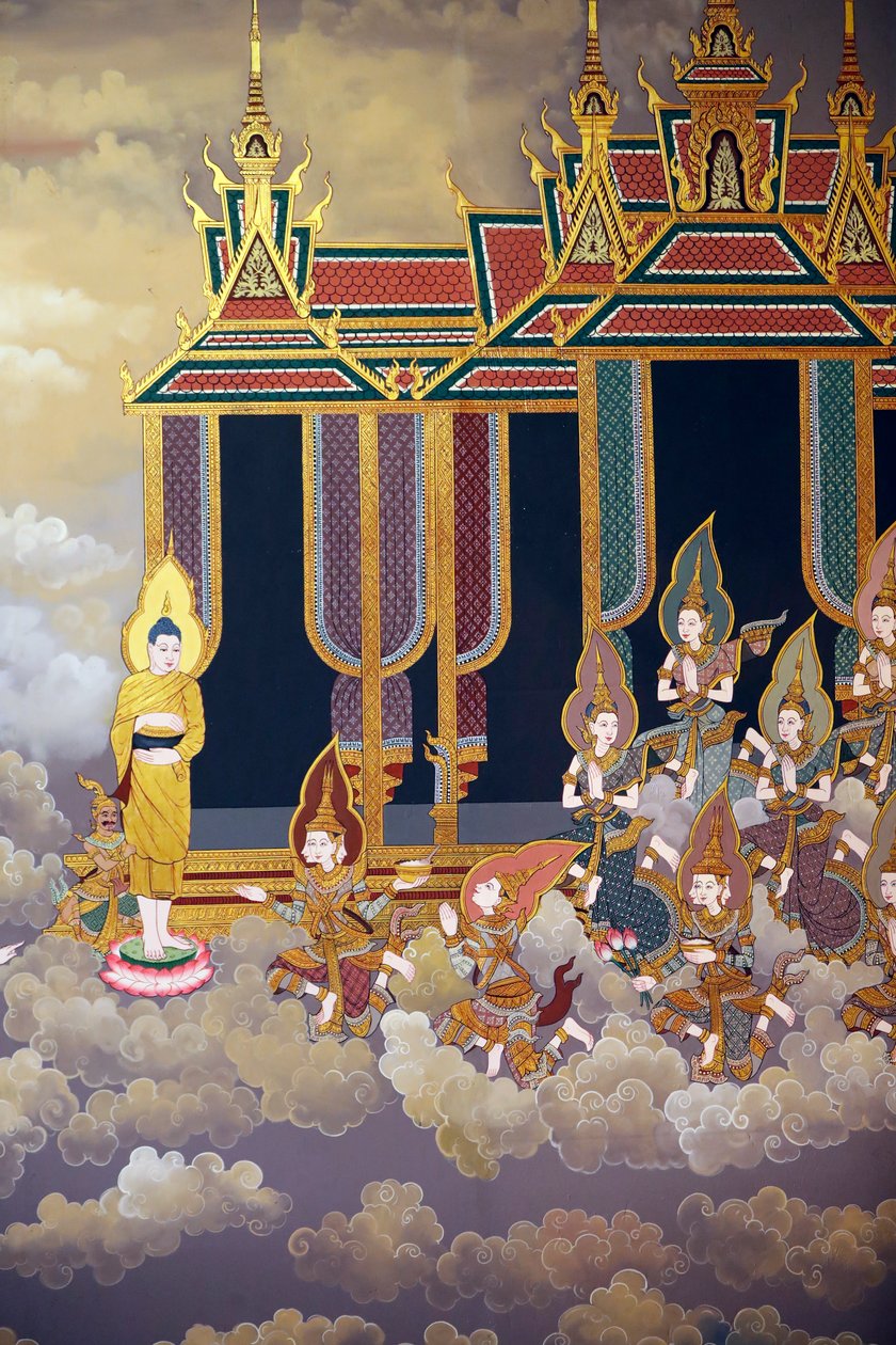 A Vida do Buda, Afresco de parede, Templo Wat Botum, Phnom Penh, 2022 (foto) de Unbekannter Künstler