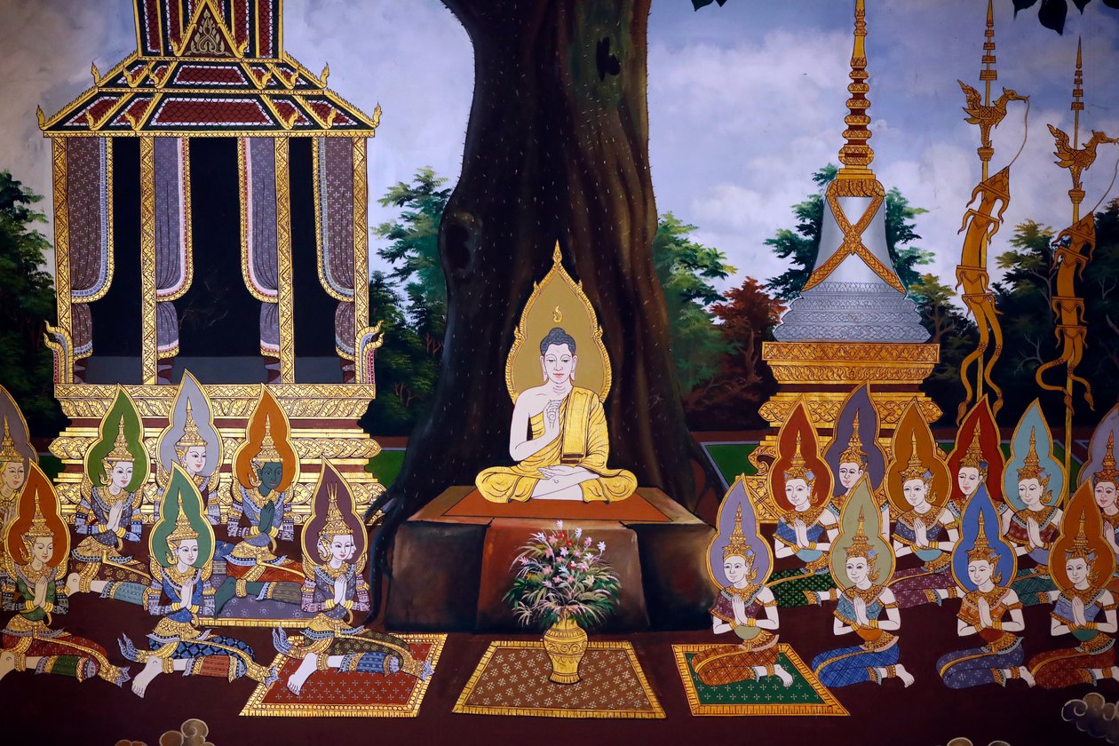 A Vida do Buda, Afresco de parede, Templo Wat Botum, Phnom Penh, 2022 (foto) de Unbekannter Künstler