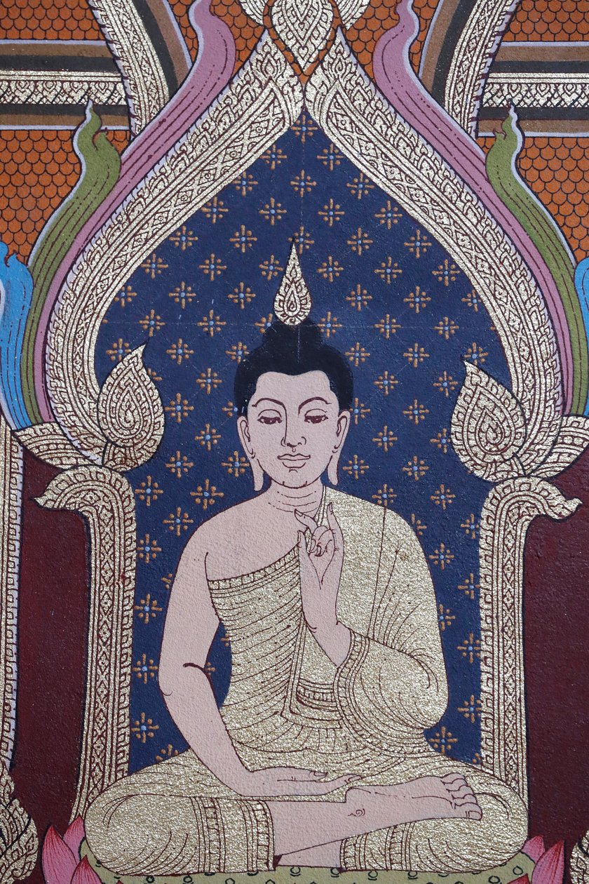 A Vida do Buda, Afresco de parede, Mosteiro Wat Maniratanaram, Phnom Penh, 2022 (foto) de Unbekannter Künstler