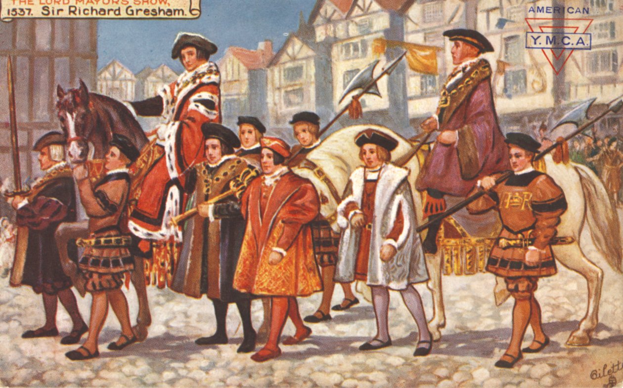 O espetáculo do Lord Mayor na cidade de Londres, Inglaterra Tudor de Unbekannter Künstler