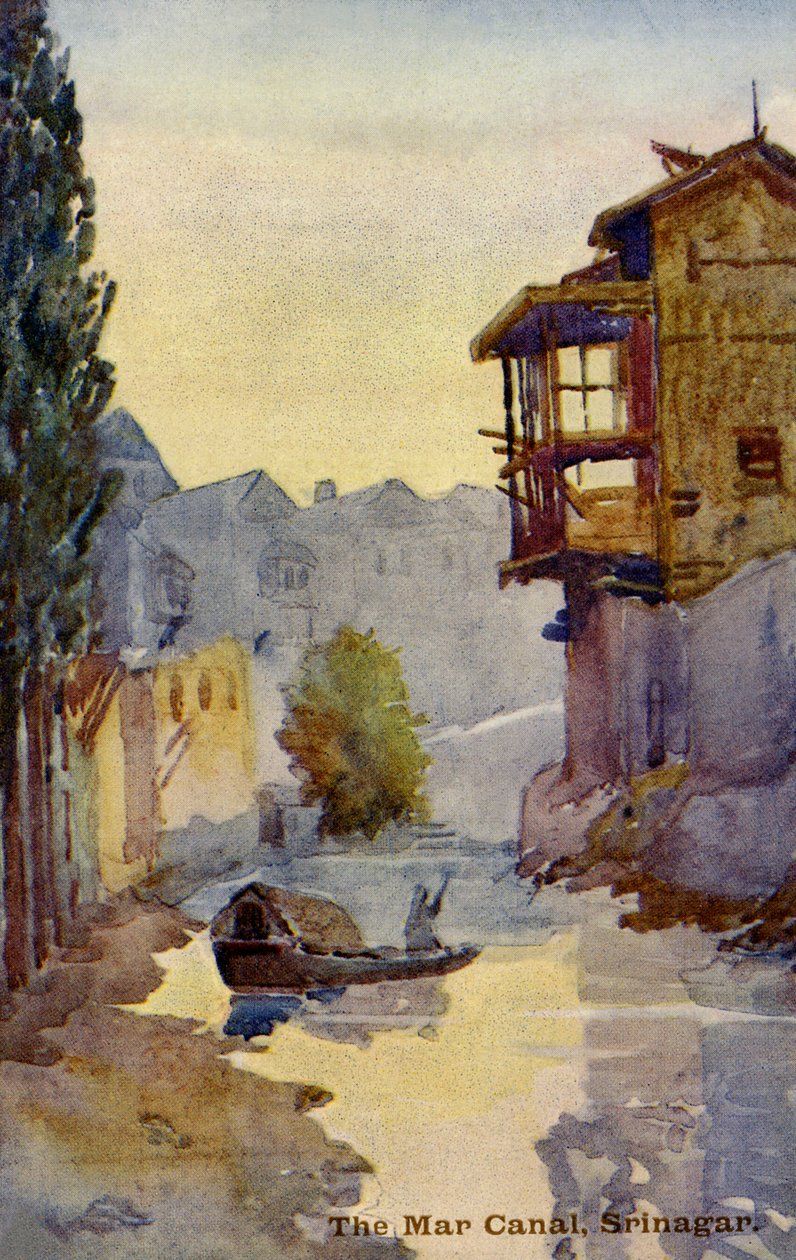 O Canal Mar, Srinagar, Caxemira, Índia. de Unbekannter Künstler
