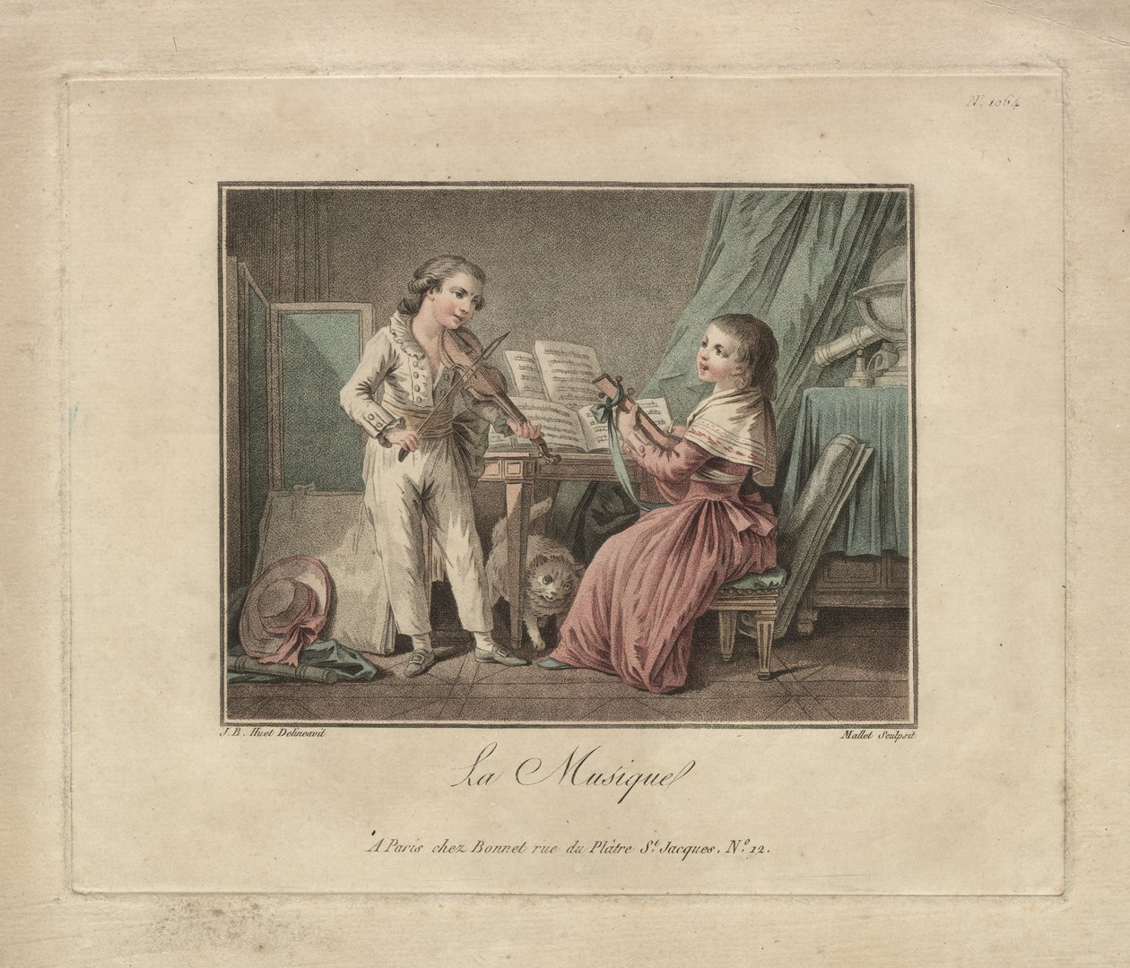 A Música, c.1780 (gravura) de Unbekannter Künstler