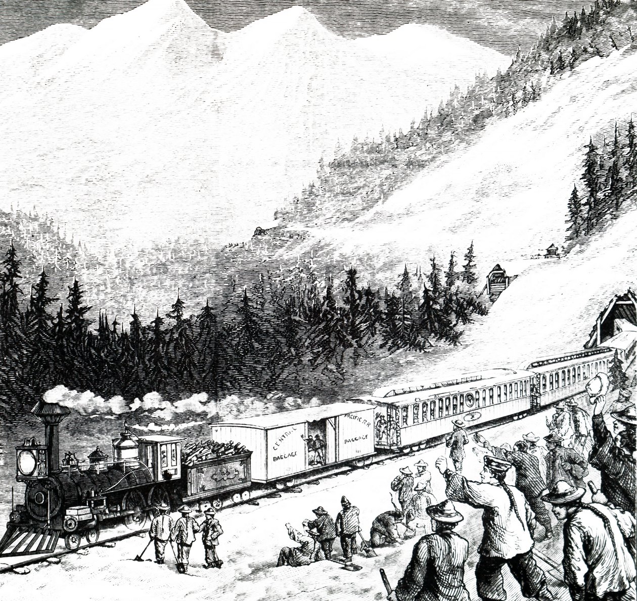A Ferrovia do Pacífico nas montanhas da Serra Nevada. de Unbekannt