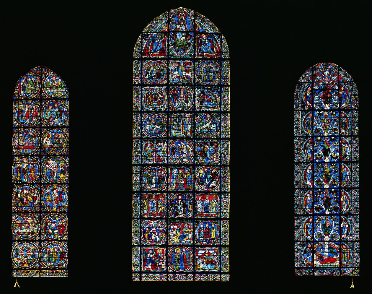 The Passion, The Nativity and the Tree of Jesse (vitral) (para detalhes 98063-64) de Unbekannt