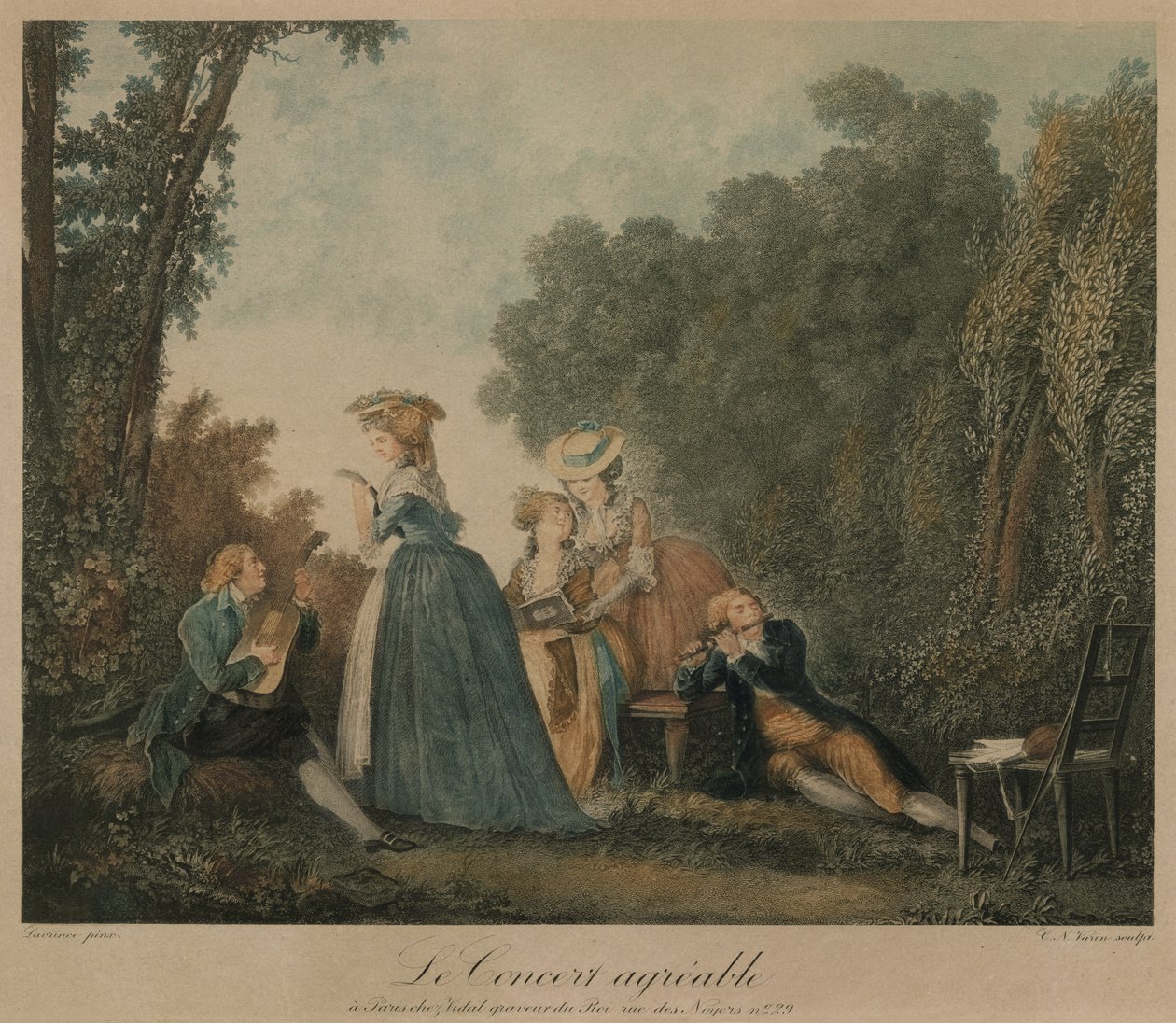 The Pleasant Concert, c.1810 (gravura) de Unbekannter Künstler