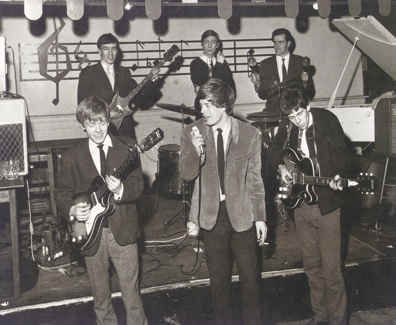 Os Rolling Stones no palco do Station Hotel, Richmond de Unbekannt