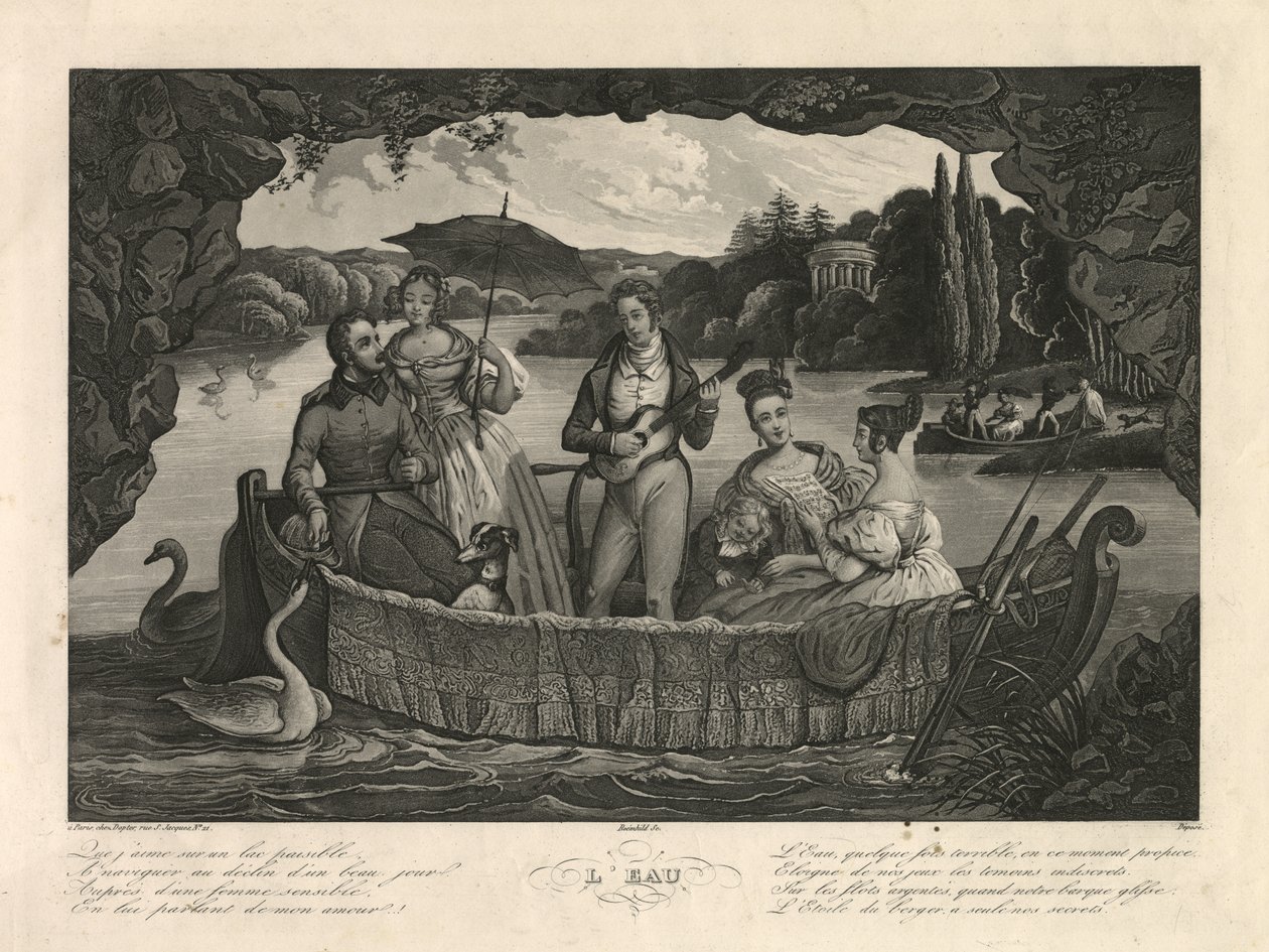 The Water, Paris, c.1835 (gravura) de Unbekannter Künstler